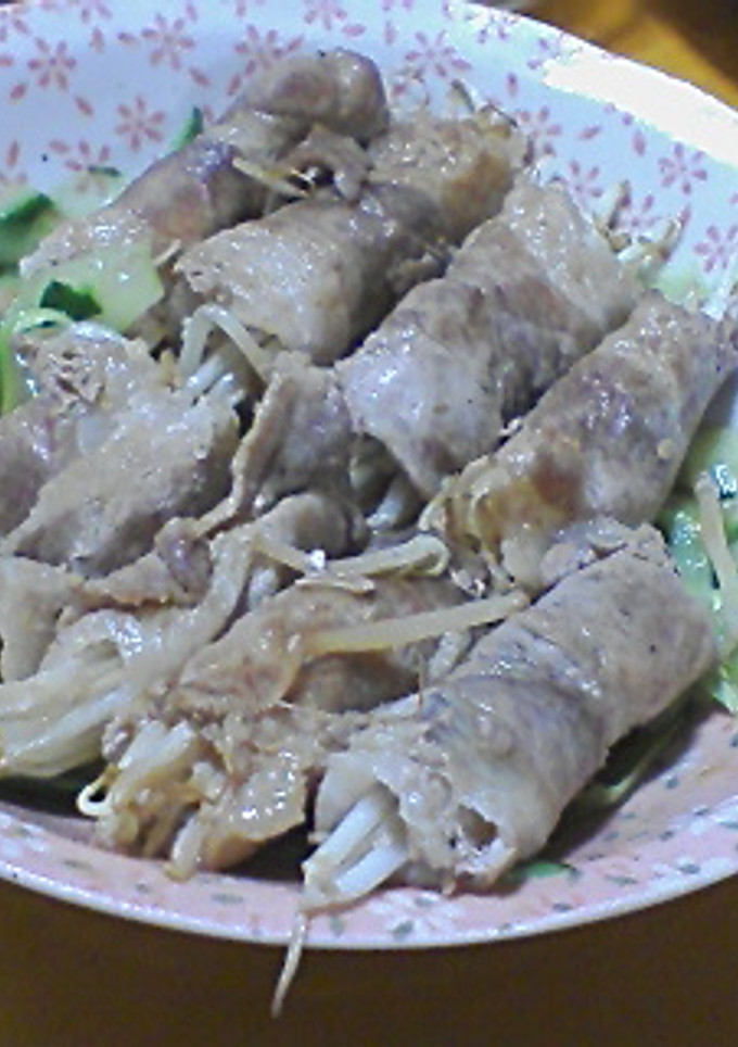 節約主菜☆もやしの肉巻き中華風-レシピのメイン写真