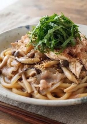 ポン酢でさっぱり梅大葉の焼きうどん☆ホットクック-レシピのメイン写真