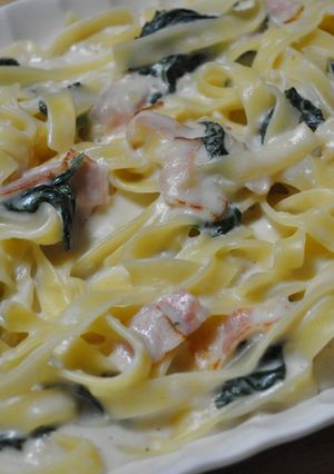 ほうれん草とベーコンのクリームパスタ-レシピのメイン写真