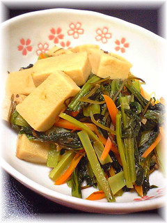 ほっとするね♪高野豆腐と小松菜の炒め煮。-レシピのメイン写真