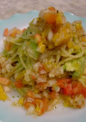 アボカドとマンゴソースの冷製サルサパスタ-レシピのメイン写真