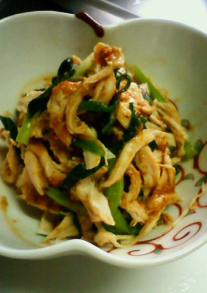 鶏のささみと青菜の酢味噌和え-レシピのメイン写真