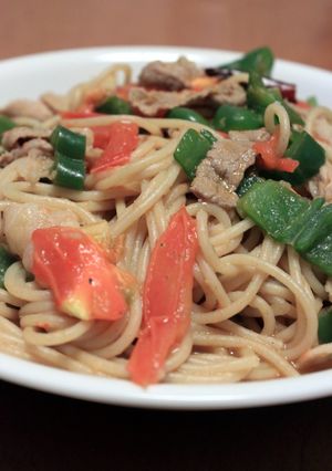 豚肉と夏野菜のピリ辛パスタ-レシピのメイン写真