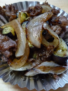 お弁当に☆ナス&牛肉&玉ねぎの炒め物-レシピのメイン写真