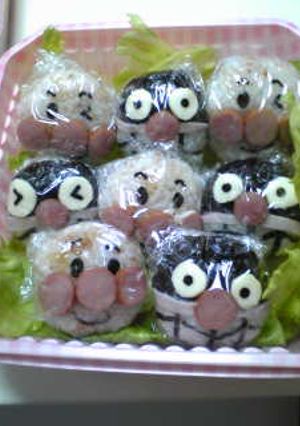 運動会☆ｱﾝﾊﾟﾝﾏﾝおにぎり☆キャラ弁-レシピのメイン写真