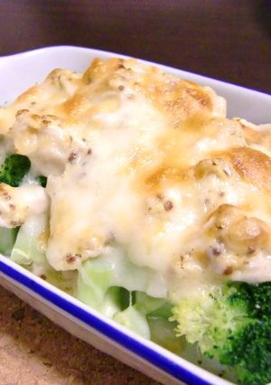 ブロッコリーとささみのマスタード焼き-レシピのメイン写真