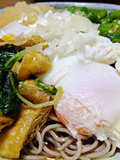 胃に優しい!温玉入りぶっかけそば♪-レシピのメイン写真