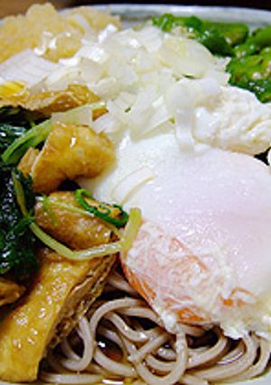 胃に優しい！温玉入りぶっかけそば♪-レシピのメイン写真
