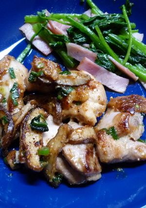 お弁当に☆鶏肉と椎茸のゴマ味噌マヨ炒め-レシピのメイン写真