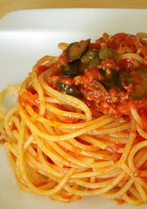 プッタネスカ　1人暮らしのパスタ-レシピのメイン写真