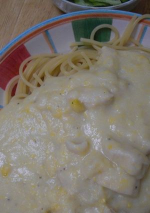 クリーミーマッシュポテトとコーンのパスタ-レシピのメイン写真