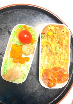 全てレンジ洋風味噌デミ味炒飯弁当-レシピのメイン写真
