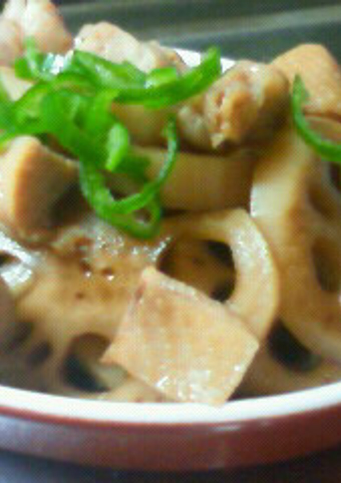 お母さんのかしわ（鶏肉）とレンコンの煮物-レシピのメイン写真
