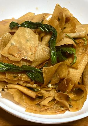 中華副菜！豆腐皮の三杯炒め（台湾風）-レシピのメイン写真