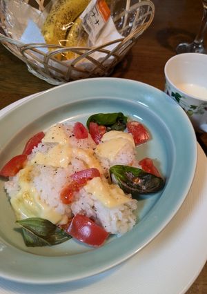 バジル、トマト🍅チーズライス-レシピのメイン写真