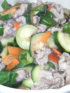 ズッキーニと豚肉の味噌炒め-レシピのメイン写真