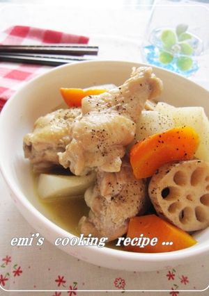 手羽元と根菜の塩バター煮-レシピのメイン写真