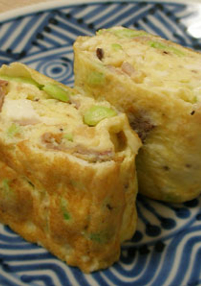 枝豆とハムの卵焼き　お弁当のおかず-レシピのメイン写真
