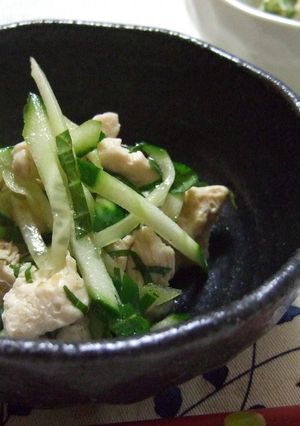 鶏と胡瓜の和風和え　（ポン酢・ゴマ）-レシピのメイン写真