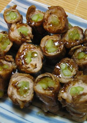 豚こま切れ肉のアスパラ巻き 照り焼き-レシピのメイン写真