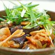 簡単~♪ レンジ蒸しナスのキムチ和え