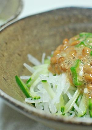 納豆嫌いさんも大丈夫☆和風ドレおくら納豆-レシピのメイン写真