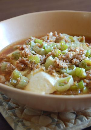 ひき肉とお豆腐のあったかレンジ蒸し-レシピのメイン写真