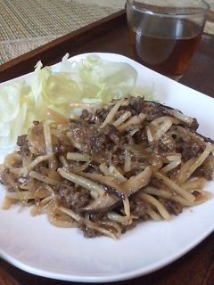 甘辛!ひき肉とタケノコの春雨炒め-レシピのメイン写真