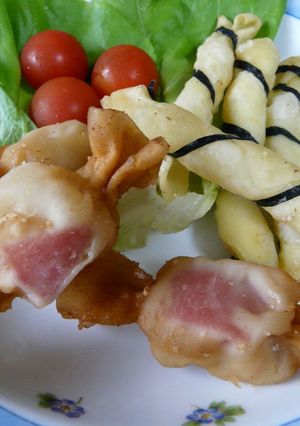 簡単！　おかずキャンディ　餃子の皮使用-レシピのメイン写真