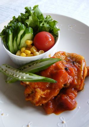 鶏肉のスパイシートマト煮込み-レシピのメイン写真