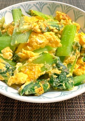 ごま香る、青梗菜とたまごのふんわり炒め-レシピのメイン写真