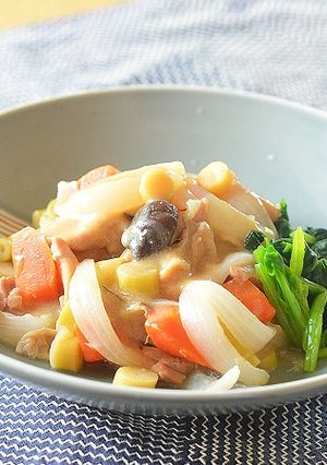 新たまねぎと鶏肉、野菜のこっくり味噌煮♪-レシピのメイン写真