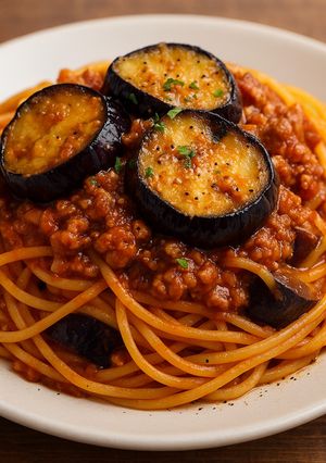 なすのミートソースパスタ-レシピのメイン写真