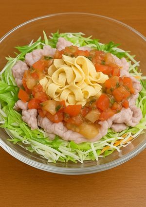 簡単ランチ!豆腐皮の豚しゃぶサラダボウル-レシピのメイン写真