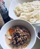豆乳坦々そうめんつゆ　手抜きでも美味い‼︎