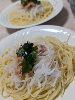 簡単★ツナとスライス大根のサラダパスタ-レシピのメイン写真