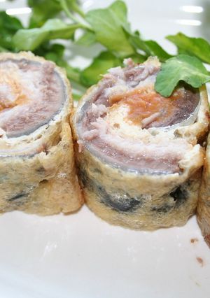 秋刀魚の梅油揚げ巻き-レシピのメイン写真
