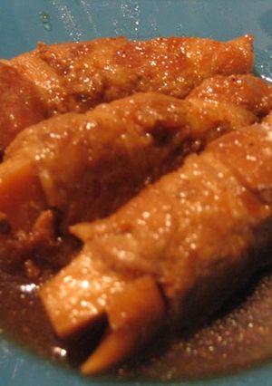 豚に巻かれた竹の子煮-レシピのメイン写真