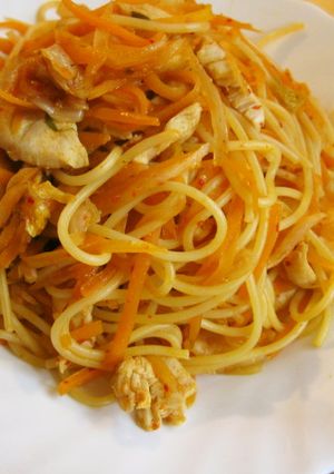 低カロリー！キムチとささ身のパスタ-レシピのメイン写真