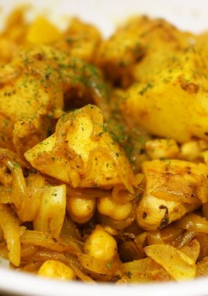 ひよこ豆とじゃがいものカレー炒め-レシピのメイン写真