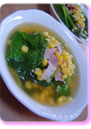 -あっさり旨っღ小松菜コーンスープ--レシピのメイン写真