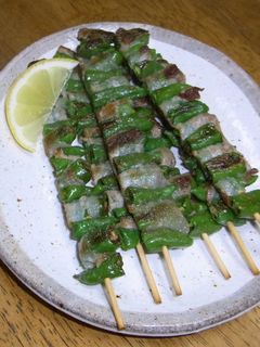 ちょっぴりの豚バラ肉としし唐の串焼き♪-レシピのメイン写真
