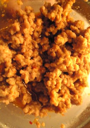 簡単：レンジ３分：豚肉のピリ辛そぼろ-レシピのメイン写真