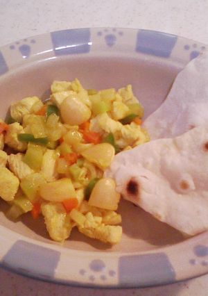 犬ご飯（いんちきナンでドライカレー）-レシピのメイン写真