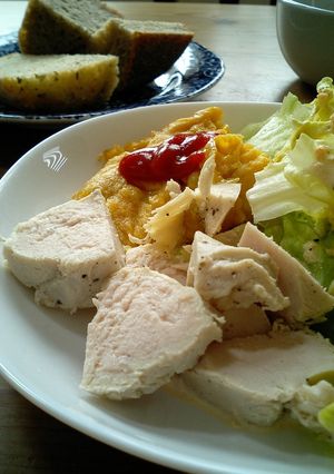 鶏ハム厚切りモーニングプレート-レシピのメイン写真