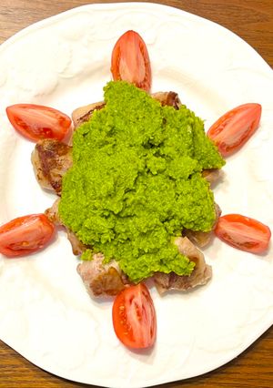 鰤の豚バラ巻き🥓ブロッコリーバジルソース-レシピのメイン写真