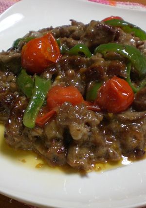 牛肉とトマトのオイマヨ甘酢炒め-レシピのメイン写真