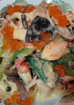 秋の味覚満載パスタ　秋鮭きのこ入り-レシピのメイン写真