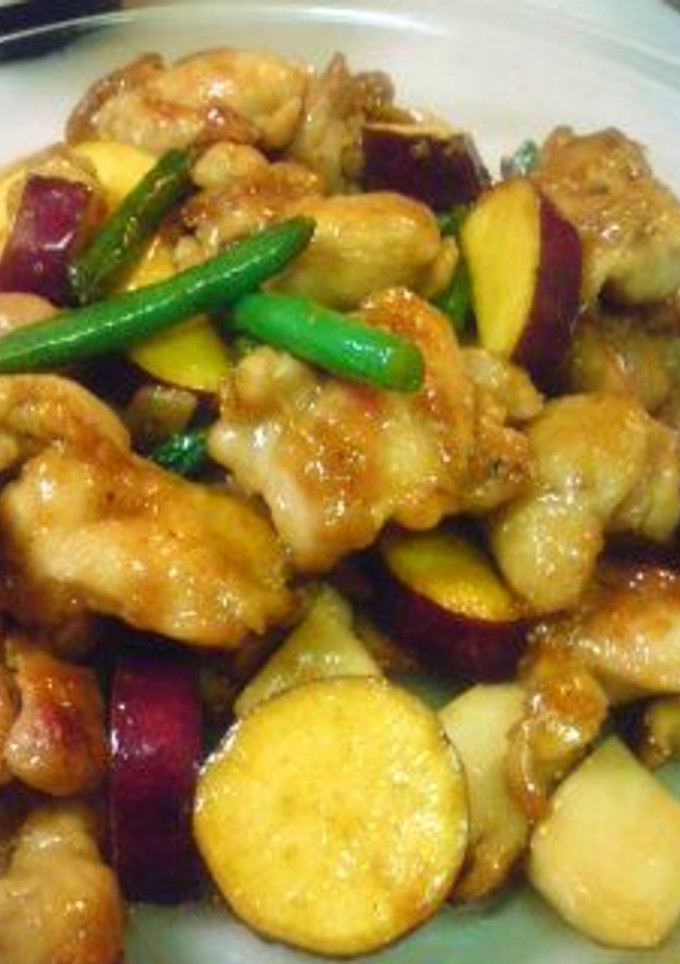 鶏肉とさつま芋のカレーオイスター炒め-レシピのメイン写真