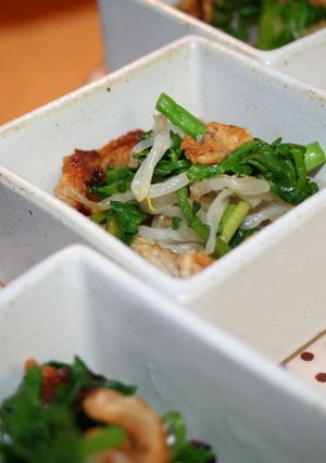 小松菜とクレソンの鶏皮ポン酢-レシピのメイン写真